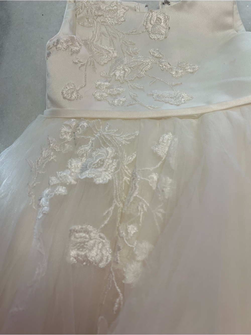 Joan Calabrese Style 82673 Ivory Girls Dress satin tulle Princess size 2 - Picture 6 of 6
